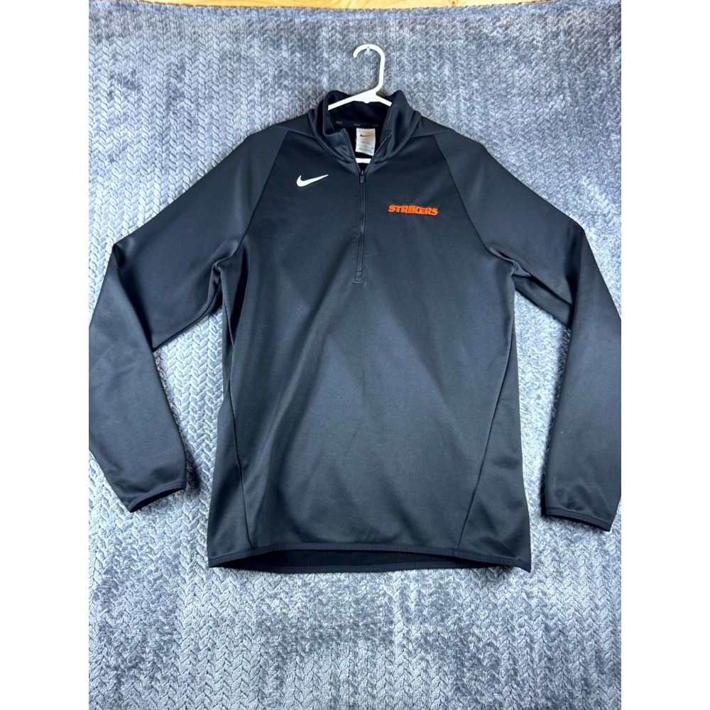 Nike Dri Fit Track Jacket Mens Small Black Richmond Strikers Fleece Quarter Zip